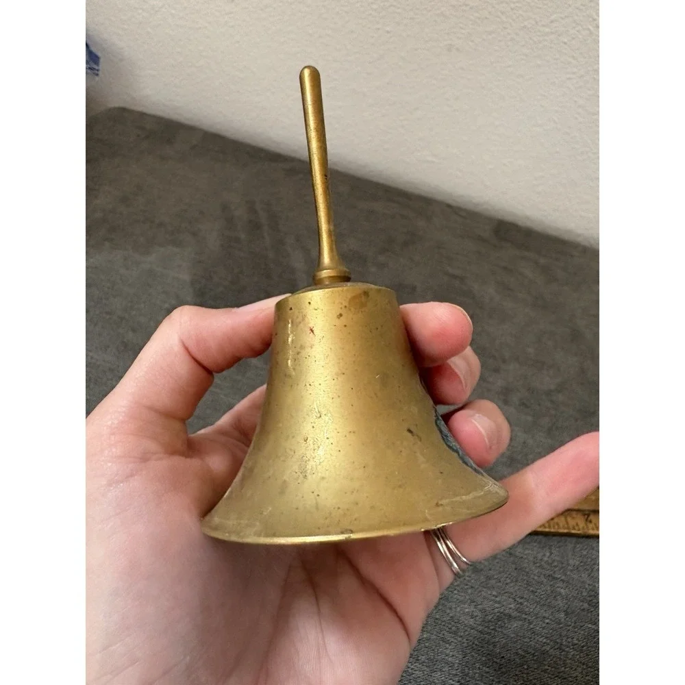 Vintage Bell Hand Painted Solid Brass Rare Made in India 4.5